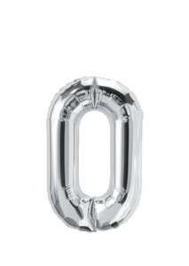 DecoChamp Silver Foil Number Balloons (0 to 9) - 34 in.