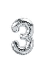 Load image into Gallery viewer, DecoChamp Silver Foil Number Balloons (0 to 9) - 34 in.
