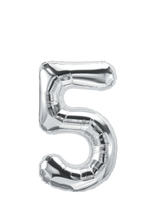 Load image into Gallery viewer, DecoChamp Silver Foil Number Balloons (0 to 9) - 34 in.