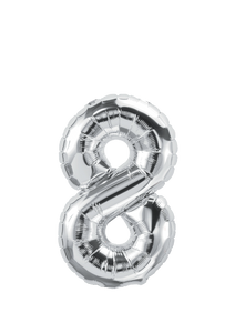 DecoChamp Silver Foil Number Balloons (0 to 9) - 34 in.