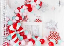 Load image into Gallery viewer, Red Candy Cane Foil Balloon 32in. PartyDeco USA