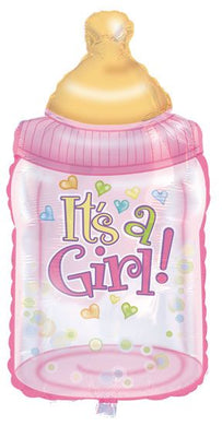 It's a Girl Baby Bottle 14 in. (Air Filled Only) | 2 pack