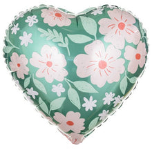 Load image into Gallery viewer, Heart with Flowers Foil Balloon 18 in.