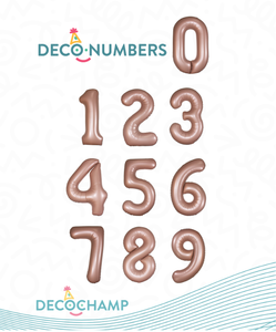 DecoChamp Dusty Rose Foil Number Balloons (0 to 9) - 34 in.