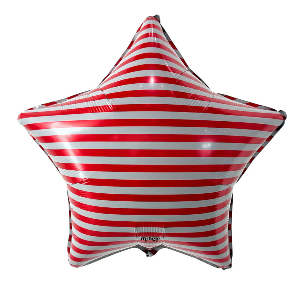 Red & White New Year Star Balloon – Festive Holiday Party Decor