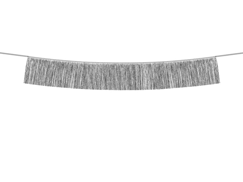 Silver Fringe Garland 4.4 ft. PartyDeco USA