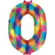 Load image into Gallery viewer, Rainbow Splash Foil Number Balloons (0 to 9) - 34 in.