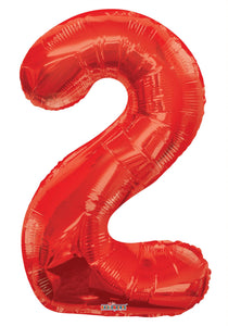 Red Foil Number Balloons (0 to 9) - 34 in.