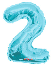 Load image into Gallery viewer, Light Blue Foil Number Balloons (0 to 9) - 14 in.