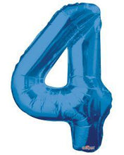 Load image into Gallery viewer, Blue Foil Number Balloons (0 to 9) - 34 in.