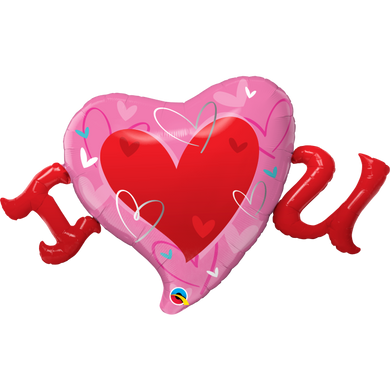 I Love You Red Heart Foil Balloon 46 in.