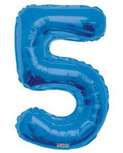 Load image into Gallery viewer, Blue Foil Number Balloons (0 to 9) - 34 in.