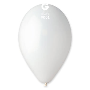 Solid Balloon White #001 - 12 in.