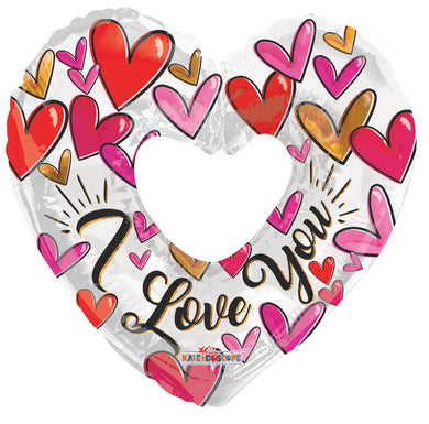 Trendy Hearts - I Love You Foil Balloon 36 in.