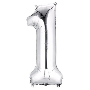 Silver Foil Number Balloons (0 to 9) - 34 in.