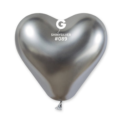 Shiny Silver Heart Shaped Balloon 12 in.