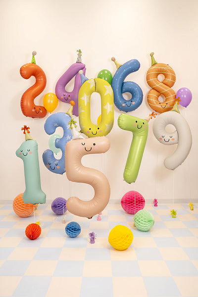 Colorful Hat Foil Number Balloons (0 to 9) - 34 in.