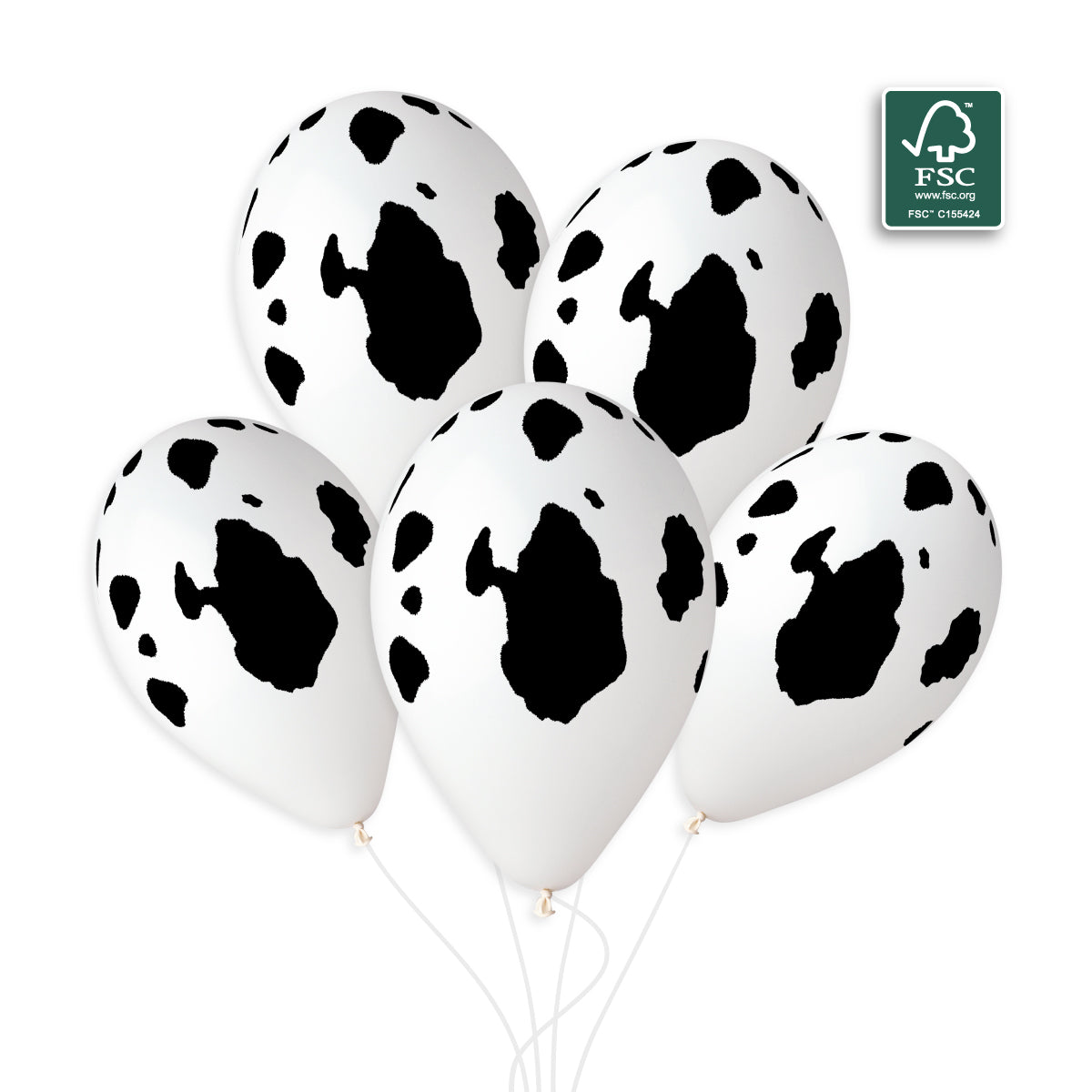 Cow Spots Balloon White-Black 13 in.