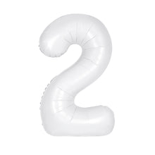 Cargar imagen en el visor de la galería, Globos con números de aluminio blanco mate (0 a 9) - 34 pulgadas