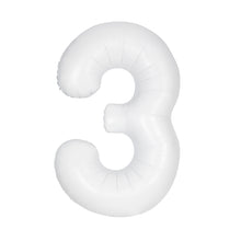 Load image into Gallery viewer, Matte White Foil Number Balloons (0 to 9) - 34 in.