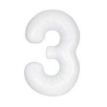 Cargar imagen en el visor de la galería, Globos con números de aluminio blanco mate (0 a 9) - 34 pulgadas