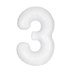 Matte White Foil Number Balloons (0 to 9) - 34 in.