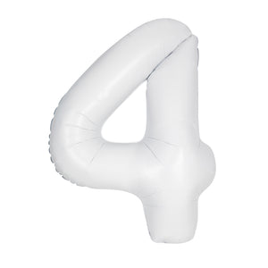 Globos con números de aluminio blanco mate (0 a 9) - 34 pulgadas