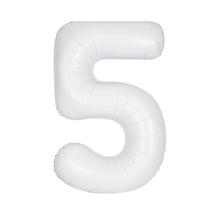 Load image into Gallery viewer, Matte White Foil Number Balloons (0 to 9) - 34 in.