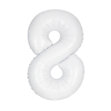 Load image into Gallery viewer, Matte White Foil Number Balloons (0 to 9) - 34 in.