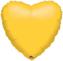 Papel de aluminio sólido en forma de corazón de color amarillo, 17 pulgadas