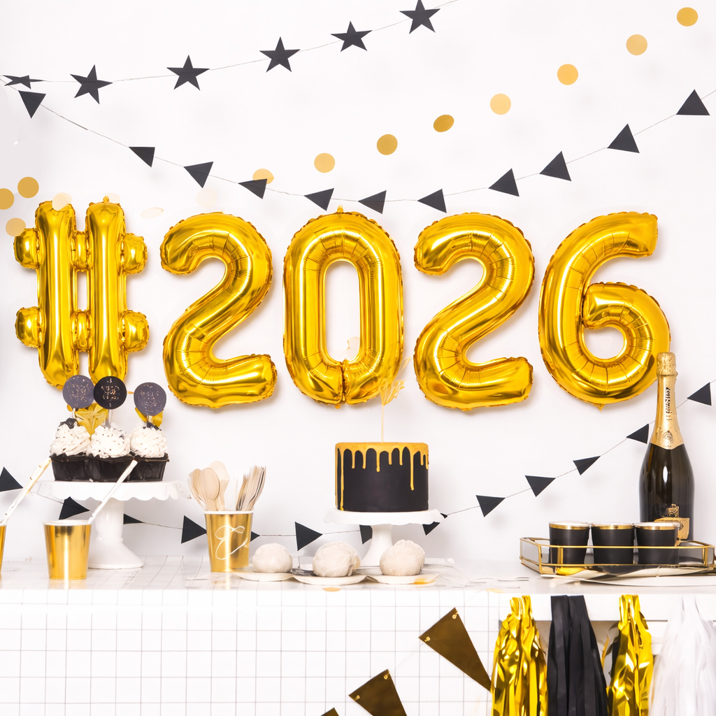 Gold Foil Number Balloons (0 to 9) - 16 in. PartyDeco