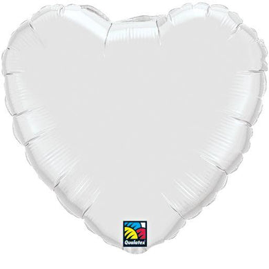 Lámina de forma de corazón sólida de color blanco - 18 pulgadas