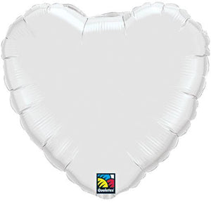 Lámina de forma de corazón sólida de color blanco - 18 pulgadas