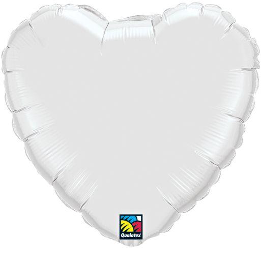 Lámina de forma de corazón sólida de color blanco - 18 pulgadas