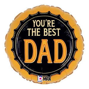 Best Dad Beer Round Foil Balloon 18 in.