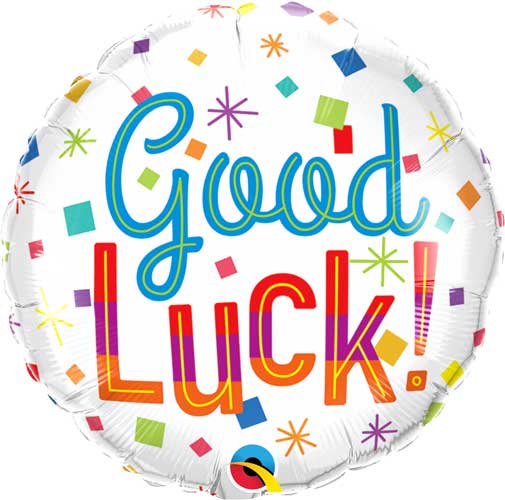 Good Luck Colorful Confetti Round Foil 18in