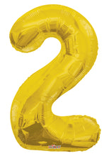Load image into Gallery viewer, Gold Foil Number Balloons (0 to 9) - 34 in.