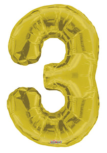 Gold Foil Number Balloons (0 to 9) - 34 in.