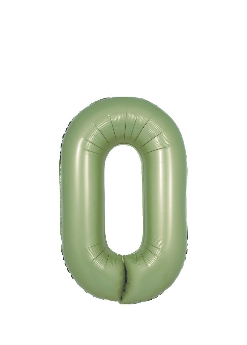 DecoChamp Olive Green Foil Number Balloons (0 to 9) - 34 in.