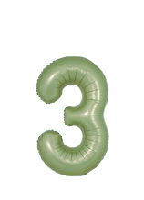 Load image into Gallery viewer, DecoChamp Olive Green Foil Number Balloons (0 to 9) - 34 in.