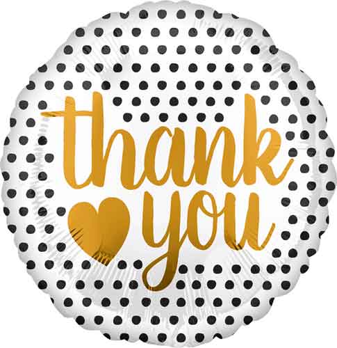 Thank You Modern Dots Round Foil Balloon 17 in.