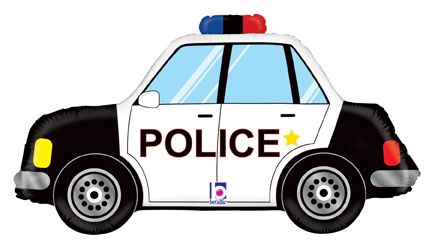 Police Car Shape Foil Balloon 34 in.