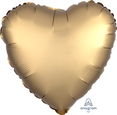 Solid Heart Shape Foil Satin Luxe Gold -17 in.