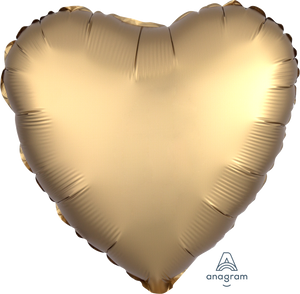 Solid Heart Shape Foil Satin Luxe Gold -17 in.