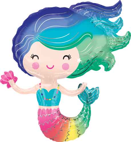 Mermaid Colorful Shape Foil Balloon 30 in.