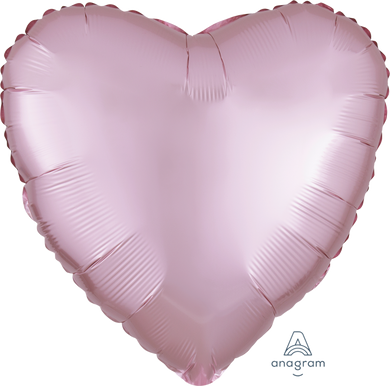 Solid Heart Shape Foil Satin Luxe Pink - 17 in.