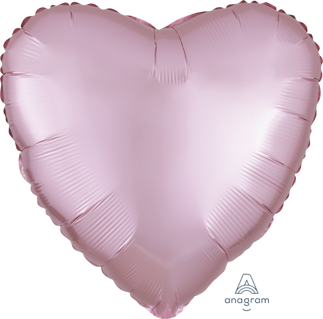 Solid Heart Shape Foil Satin Luxe Pink - 17 in.