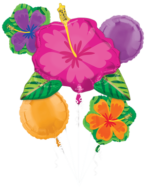Summer Hibiscus Bouquet Foil Balloons