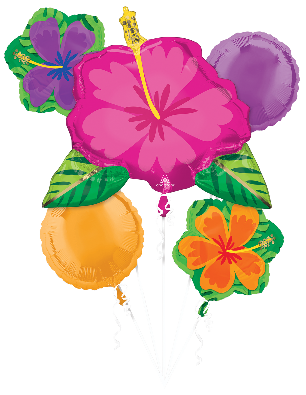 Summer Hibiscus Bouquet Foil Balloons