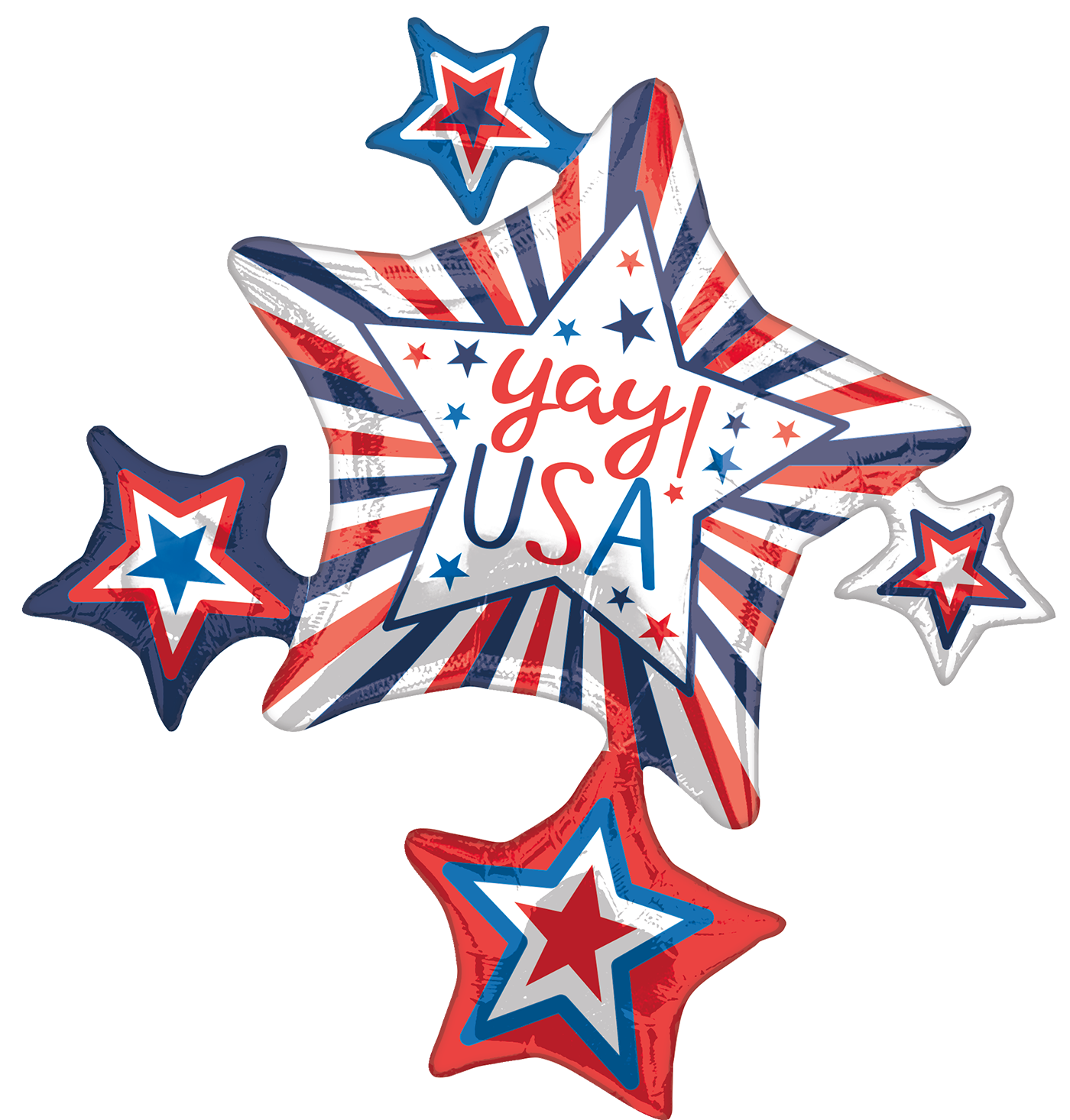 USA Star Cluster Shape Foil Balloon 35 in.